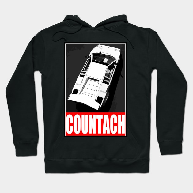 Lamborghini Countach - White Hoodie by 5thmonkey